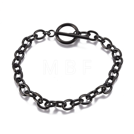 Unisex 304 Stainless Steel Cable Chain Bracelets BJEW-P245-39B-1