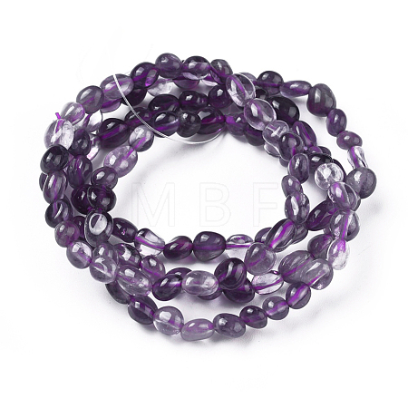 Natural Amethyst Bead Stretch Bracelets BJEW-K213-05-1
