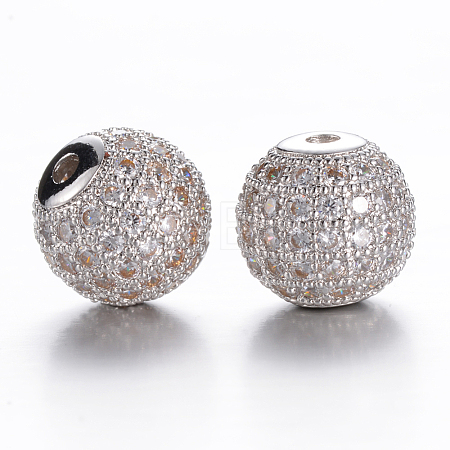 Brass Micro Pave Cubic Zirconia Beads LS-ZIRC-D011-53P-1