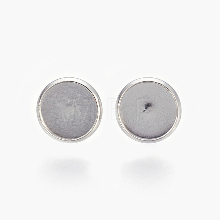 Non-Tarnish Eco-Friendly 316 Surgical Stainless Steel Stud Earring Settings X-STAS-F181-01P-10mm-1