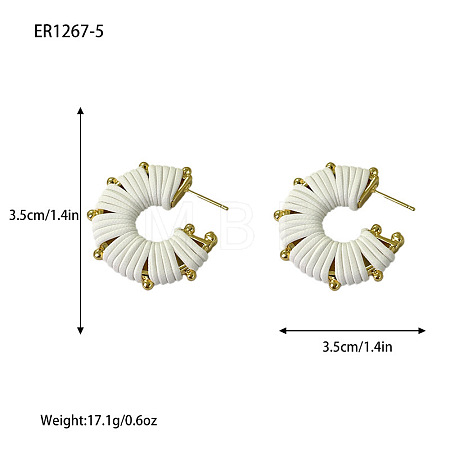 Alloy & Imitation Leather Stud Earrings WG3B4DD-01-1