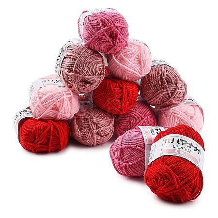 12 Skeins 4 Colors 4-Ply 60%Polyester 40%Acrylic Blended Yarn OCOR-FS0001-07A-1