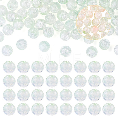 100Pcs Crackle Transparent Glass UV Reactive Beads GLAA-TA0004-28C-1