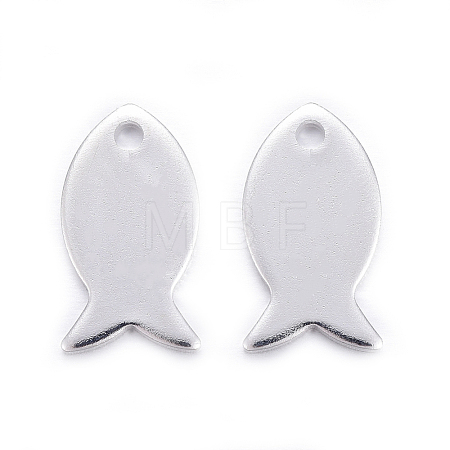 Stainless Steel Fish Charms STAS-M037-08S-1