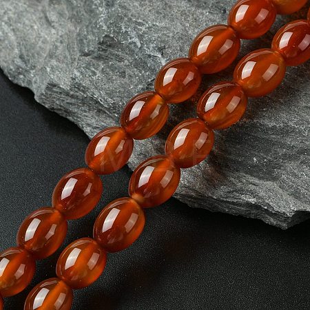 Oval Natural Carnelian Beads Strands G-D622-06-A-1