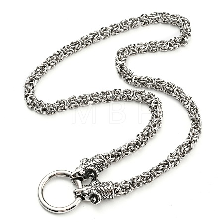 304 Stainless Steel Byzantine Chain Necklaces NJEW-D046-04AS-1