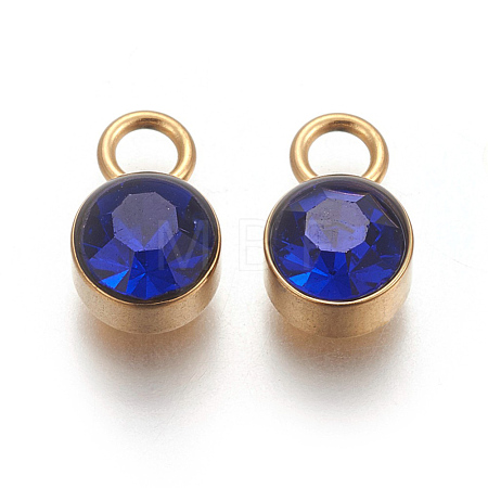Glass Rhinestone Charms X-STAS-F189-B06-1