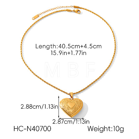 304 Stainless Steel Openable Photo Locket Pendant Necklaces for Women WG5489D-03-1