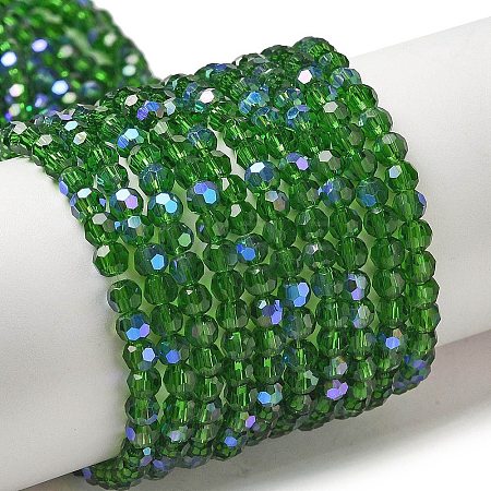Electroplate Transparent Glass Beads Strands EGLA-A035-T3mm-L11-1