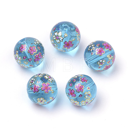 Printed Glass Beads GFB-Q001-12mm-E08-1