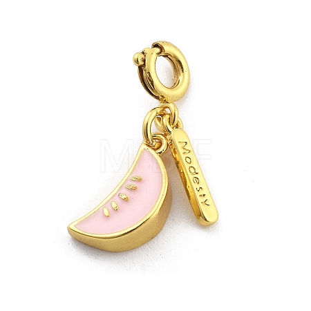 Brass Enamel Fruits Pendant Decoration LS-HJEW-P020-01E-G-1