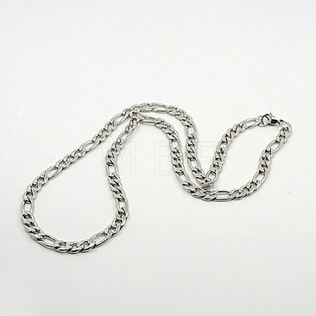 Tarnish Resistant Figaro Chain Necklace for Men NJEW-F027-03-7mm-1