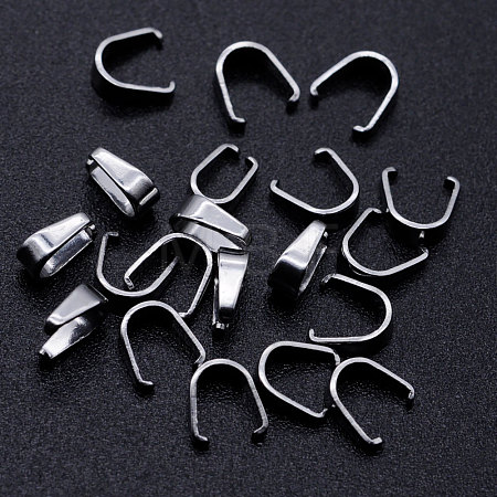 Tarnish Resistant 201 Stainless Steel Snap on Bails STAS-S105-JN470-1-9-1