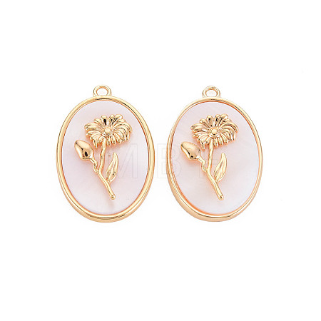 Brass Birth Floral Pendants KK-S364-290-1