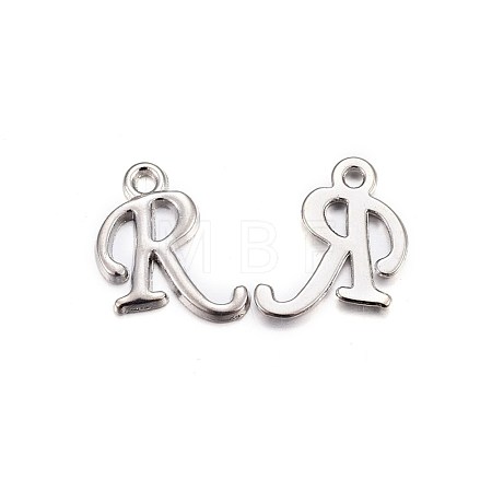 Platinum Plated Alloy Letter Pendants PALLOY-J718-01P-R-1