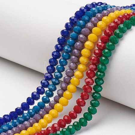 Opaque Solid Color Glass Beads Strands EGLA-A034-P6mm-D-1