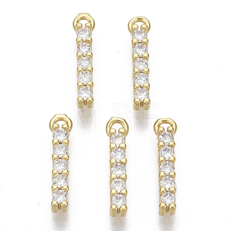 Brass Micro Pave Cubic Zirconia Charms KK-T060-05-I-G-NF-1