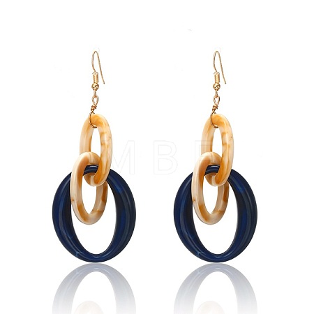 Acrylic Oval with Ring Dangle Earrings FS-WG43E6C-04-1