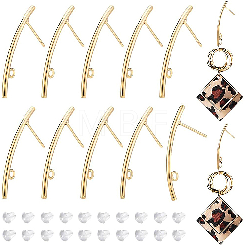 16Pcs Brass Stud Earring Findings KK-BC0008-35-1