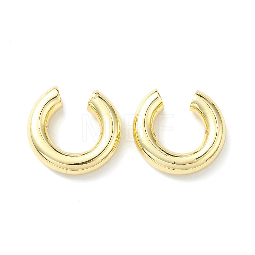Rack Plating Brass Ring Cuff Earrings for Women EJEW-H135-01G-02-1