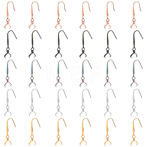 30Pcs 5 Colors 316 Stainless Steel Earring Hooks STAS-FH0001-62-1