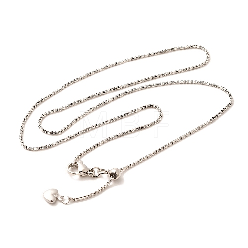 1mm Rack Plating Brass Box Chain Adjustable Slider Necklaces for Women Men MAK-L044-08P-1