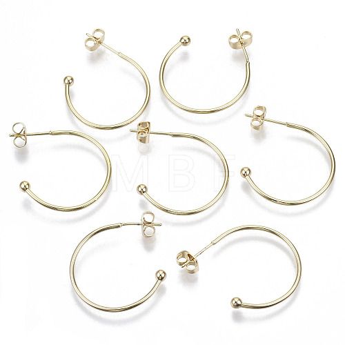 Brass Half Hoop Earrings KK-R112-041B-NF-1