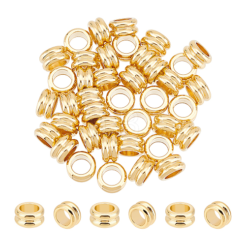 Unicraftale 40Pcs 304 Stainless Steel Grooved Beads STAS-UN0053-22-1