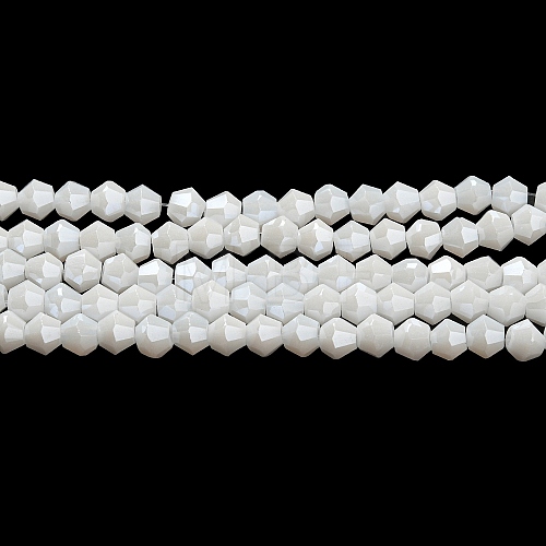 Opaque Solid Color Electroplate Glass Beads Strands EGLA-A039-P4mm-A15-1