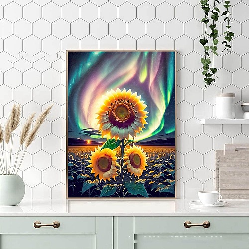 Sunflower DIY Natural Scenery Pattern 5D Diamond Painting Kits PW-WG40923-02-1