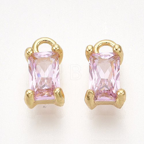 Brass Cubic Zirconia Charms X-KK-S350-367B-1