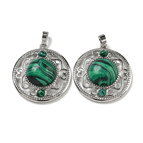 Synthetic Malachite Pendants G-Q158-03M-1