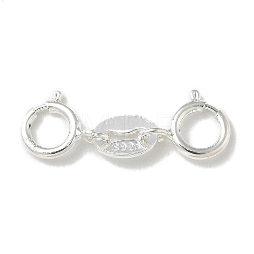 S925 Sterling Silver Double Spring Ring Clasps STER-R003-08S-1