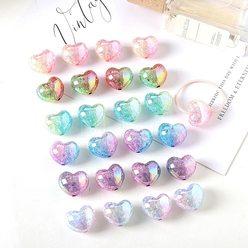 Transparent Crackle Acrylic Beads X-TACR-F008-04-1