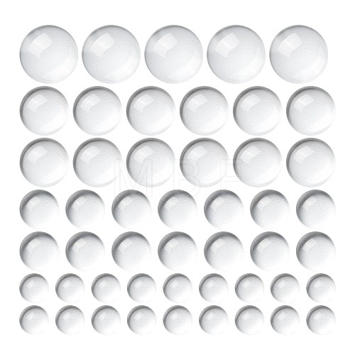 80Pcs 4 Size Transparent Glass Cabochons GGLA-ZZ0001-03-1