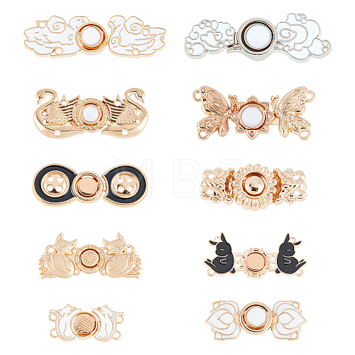 10 Sets 10 Style Alloy Enamel Adjustment Waist Tightener Buckle Buttons FIND-FH0005-37-1