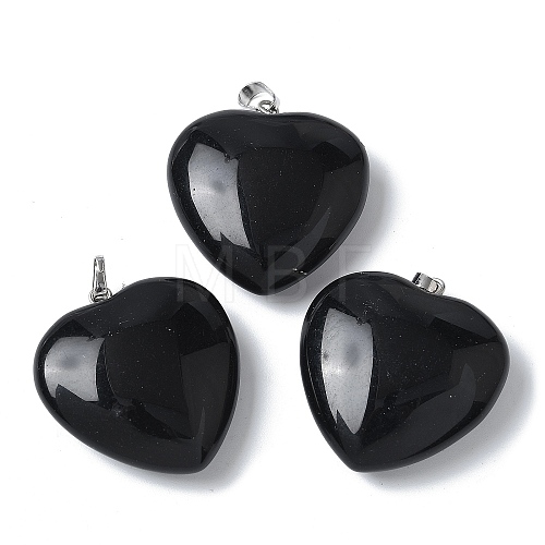 Natural Obsidian Pendants G-A259-02P-07-1