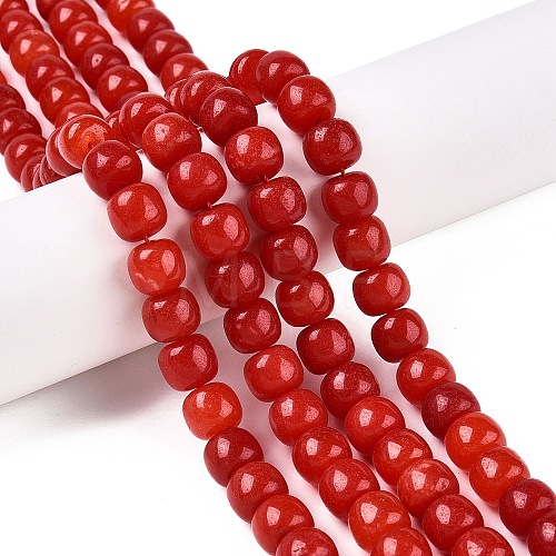 Dyed Natural White Jade Beads Strands G-T138-S15-1