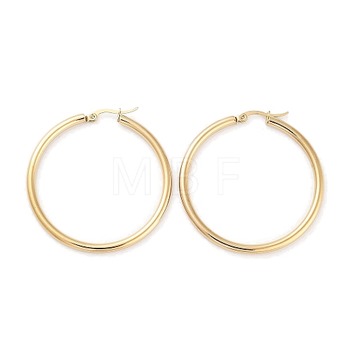 Ring 304 Stainless Steel Hoop Earrings for Women Men EJEW-B049-01F-G-1