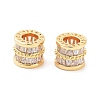 Column Brass Micro Pave Clear Cubic Zirconia Beads KK-S394-05A-2