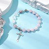 Natural Cherry Blossom Agate Beaded Bracelets BJEW-TA00564-03-1