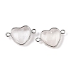 Natural Quartz Crystal Love Heart Pendants G-T138-205C-P-3