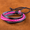 Adjustable Retro Braided Leather Multi-strand Bracelets BJEW-BB16036-E-7