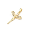 Brass Micro Pave Clear Cubic Zirconia Pendants KK-H255-16A-G-2