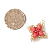 Glass Seed Beaded Clover Pendants PALLOY-MZ01137-2