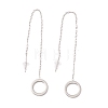 Long Chain with Open Ring Dangle Stud Earrings EJEW-A067-10P-1