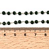 304 Stainless Steel with Glass Faceted Rondelle Bead Handmade Link Chain Birth Stone Necklaces for Women NJEW-G195-01G-09-5