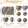 32Pcs 4 Styles Printed Acrylic Beads PACR-FS0001-12-3
