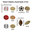 10Pcs 5 Styles Sports Resin & Glass Hotfix Rhinestone DIY-GF0014-27-2