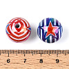 Independence Day Theme Printed Opaque Acrylic Beads MACR-T048-10A-3